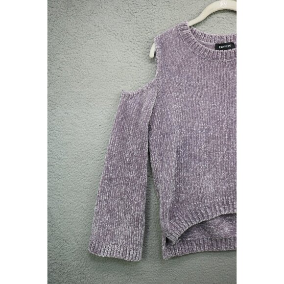 Express Cold Shoulder Bell Sleeves Sweater-XXS TTP-New w/Tag-Purple-Boho-Soft - Picture 3 of 10